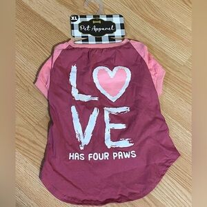 Pink Love DOG Shirt for Pet - Valentines Day